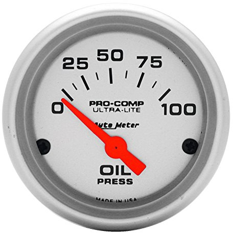 Auto Meter 4327 Ultra-Lite Electric Oil Pressure Gauge, 2-1/16 inch