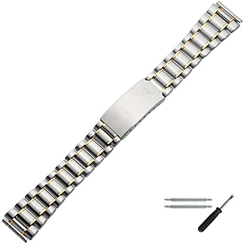 MARBURGER Uhrenarmband 18mm Edelstahl Silber Gold - Werkzeug Montage Set 84802000020