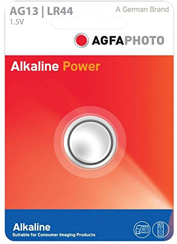 AgfaPhoto Alkaline Power LR44 A76 Battery (Card of One)