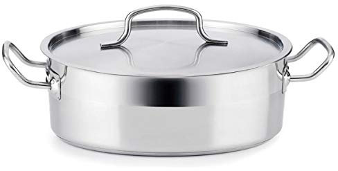 Quid Azzero Tartera Acero Inoxidable 24x6cm - 2,6l Acero Inox Apto Vitrocerámica Apto Inducción 100% Higiénico