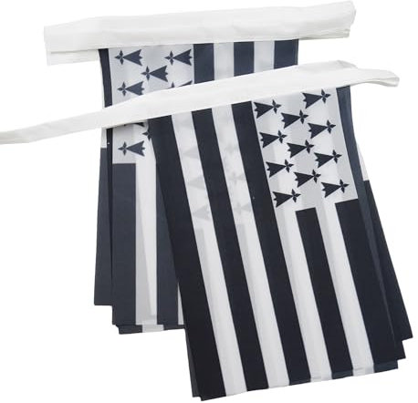 AZ FLAG Guirnalda 6 Metros 20 Banderas Bretaña 21x15 cm - Bandera Bretagne - Francia 15 x 21 Cm - Banderines franceses