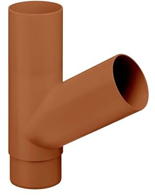 INEFA Abzweiger Fallrohr 60 Grad, PVC DN85/85 Braun Zubehör Fallrohr Kunststoff, einfache Steckmontage, Made in Germany