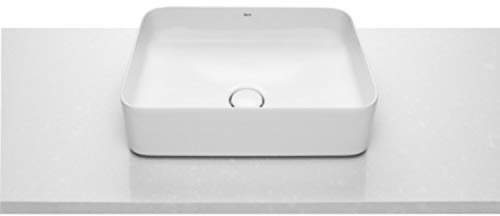 Roca, INSPIRA, SQUARE – Aufsatzwaschbecken von FINECERAMIC®, Weiß, 500 mm x 370 mm x 140 mm, 327530000