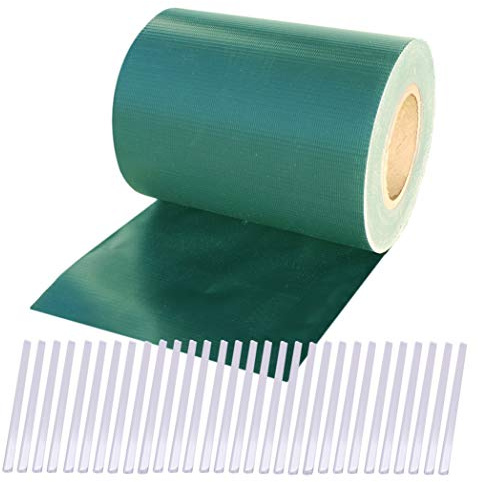 Plantiflex Sichtschutz Rolle 35m Blickdicht PVC Zaunfolie Windschutz für Doppelstabmatten Zaun (Grün)