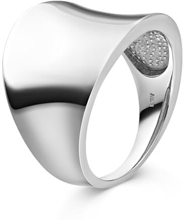 MATERIA Damen Herren Ring Gravur - 925 Silberring groß breit inkl. Ring Box #SR-33, Ringgrößen:62 (19.7 mm Ø)