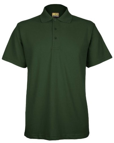 Mens Active Pique Polo T Shirts Sizes XS to 4XL in 8 Colours by MIG - Work Casual Sports Leisure (S - Small, Bottle Green)