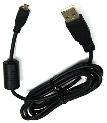 bg-akku24 Ladekabel, Datenkabel, USB-Kabel für Casio Exilim QV-R200, QV-R300, EX-ZS5, EX-ZS6, EX-ZS10, EX-ZS12, EX-ZS15, EX-ZS20, EX-ZS30, EX-ZS100, EX-ZS150, EX-ZS200, EX-Z28 - EMC-5 / EMC-5U