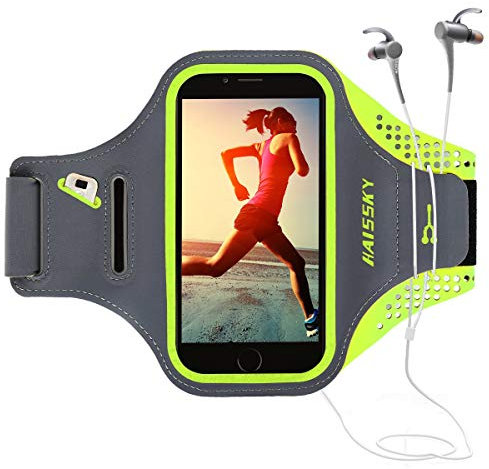 Guzack Armband for iPhone 8 Plus/iPhone X, Sports Running Armbands Workout Cell Phone Holder Arm Band, with Earbud Slot, Built-in Key & Card Pocket, Bundle with Screen Protector