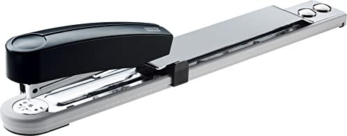 Novus B 15 Heftgerät/Langarmhefter (mit bis zu 250 mm Einlegetiefe, für 25 Blatt (80 g/m²)) lichtgrau/tiefschwarz