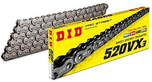 DID (520VX3-106) Stahl 106 Glieder Hochleistungs-VX-Serie X-Ringkette mit Verbindungsglied