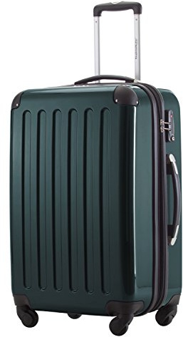 Hauptstadtkoffer Alex - Erweiterbarer Hartschalenkoffer 65 cm (74 L) mit TSA-Schloss - robuster Trolley-Reisekoffer mit 4 Doppelrollen, Waldgrün