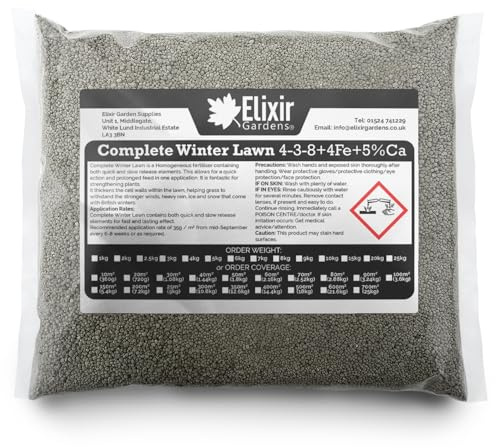 Elixir Gardens Autumn & Winter Lawn Food (Mini Granules) 10kg Bag | Treats over 286sqm | Optimized for British Climate