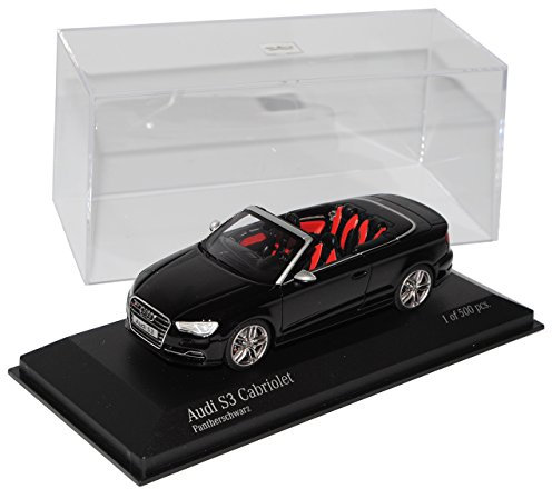Minichamps A-U-D-I A3 S3 8V Cabrio Schwarz Ab 2013 1/43 Modell Auto mit individiuellem Wunschkennzeichen