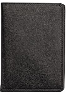 Josephine Osthoff Passport Herren Leder Reisepasshülle Passport Cover Damen RFID-Schutz Ausweistasche Slim Wallet (945), Farbe:Schwarz