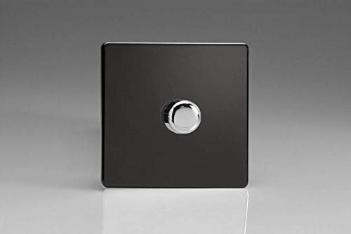 Varilight 1-Gang 2-Way V-Pro Push On/Off Rotary LED Dimmer 1 x 0-120W Premium Black