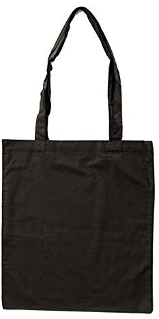 Bags by Jassz Stoffbeutel aus Baumwolle mit langen Henkeln (ca. 38 x 42 cm, Schwarz)