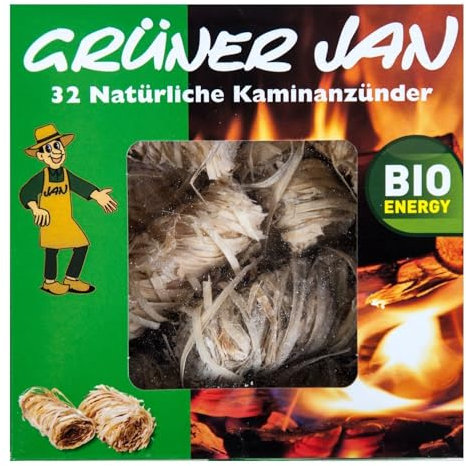 Grüner Jan 32 Öko Kaminanzünder Grillanzünder Holzanzünder Kohleanzünder Wachs Holzwolle