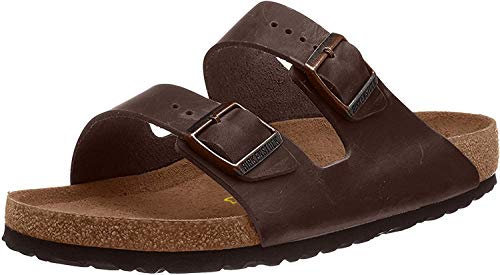 Birkenstock Women's Arizona Birko-Flo Dark Brown Birko-flor Sandals - 40R EU (US Men's 7-7.5, US Women's 9-9.5)