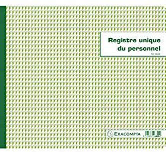 EXACOMPTA Piqure Registre Unique du Personnel 27 x 32 cm 40 Pages