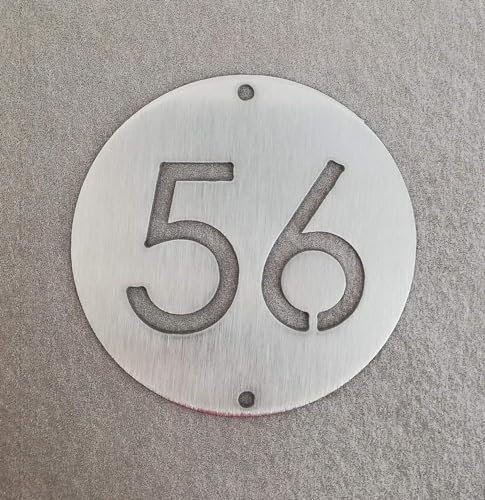 GUIZZO Creart - Hausnummer Tondo aus Edelstahl, Türschild Personalisiert mit Hausnummern, Löchern und 4 Ziffern Made in Italy - Namensschild Haustür für den Außenbereich Ø 20 cm