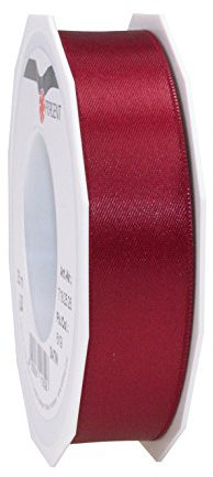 Präsent C.E. Pattberg Satin Bordeaux, 25 m Satinband zum Einpacken von Geschenken, 25 mm Breite, Geschenkband zum Dekorieren & Basteln, Dekoband, Anlass