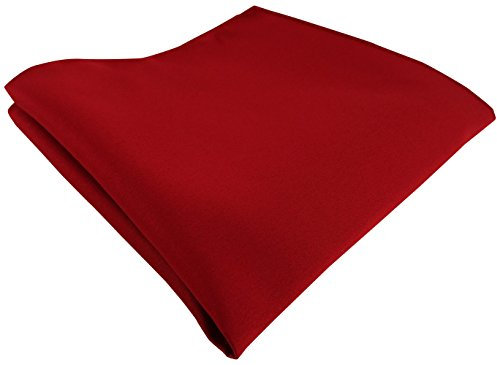 TigerTie Satin Einstecktuch in blutrot einfarbig Uni - Tuch Polyester - Größe 26 x 26 cm