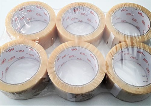 Hildebrandt 0001168 PVC Klebeband Profi-Qualität transparent - Naturkautschuk-Kleber - 50mm x 66m - 6er Pack