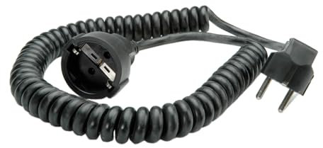 Bachmann 672.180 Rallonge Schuko câble spirale Noir 500/2000 mm