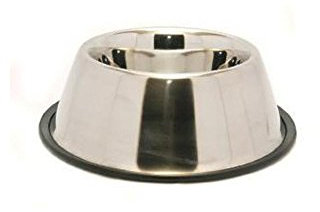 Rosewood Stainless Steel Non-Slip Spaniel Bowl, 1 Litre, clear