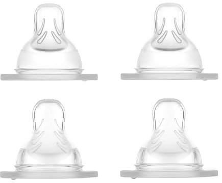 MAM Sauger Größe 2 + 3 im 4er Set, Flaschensauger (Durchflussrate mittel & schnell), weicher Trinksauger passend für alle MAM Flaschen & Trainer, ab 4+ Monate