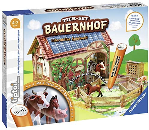 Ravensburger tiptoi 00564 - Tier-Set: Bauernhof / Erkunde spielerisch den Bauernhof und kümmere dich eigenständig um die Tiere