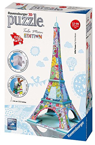 Ravensburger 12567 - Tula Moon Eiffelturm, 3D Puzzle - Bauwerke, 216 Teile