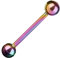 Piercingfaktor Piercing Ohr aus Chirurgenstahl Helix Tragus Ohrpiercing Cartilage Barbell Stecker Edelstahl Multicolor 1,2mm x 8mm x 3mm Rainbow