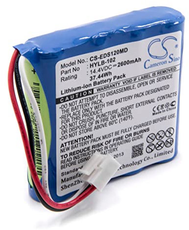 vhbw Akku kompatibel mit Comen CM-1200, CM1200B ECG Medizintechnik (2600mAh, 14,4V, Li-Ion)