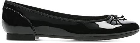 Clarks Women's Couture Bloom Ballet Flats, Black Leather, 8 UK Narrow