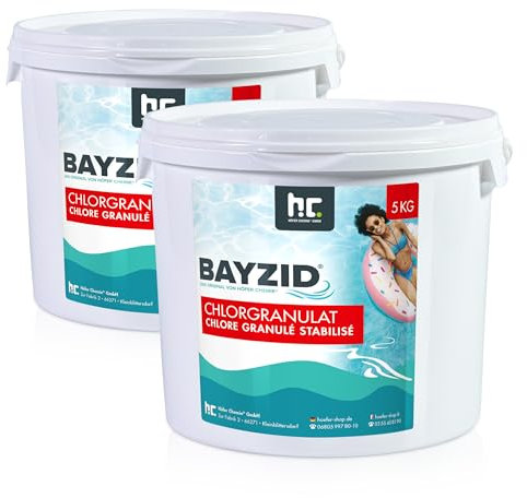 Höfer Chemie Chlorgranulat für Pool 2 x 5kg - 56% Aktivchlorgehalt zur Schnellen Anhebung des Chlorgehaltes - Bekämpft Keime & Bakterien - Leicht Löslich Schwimmbad