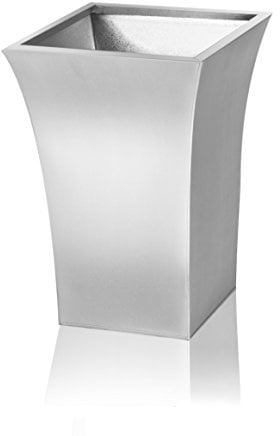 Primrose Zinc Galvanised Silver Flared Square Planter Pot 45cm x 30cm (17.7in x 11.8in)