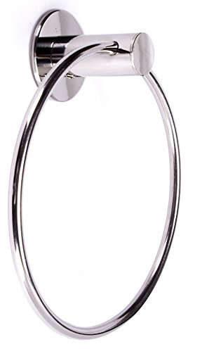 MSV 141259 Handtuchring aus Edelstahl spiegelpoliert, Mehrfarbig, 30 x 20 x 15 cm