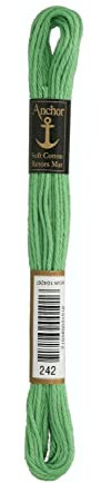Anchor 4335000-00242 Stickgarne, 100% Baumwolle, resedagrün, 10m, 5 Gramm