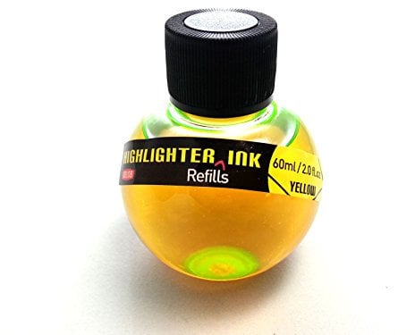 New Refill Ink,Highlighter, Fountain Pen,Calligraphy, Arts and Crafts, Paint, Bulk Inks (Yellow)