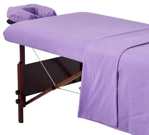 Master Massage Deluxe Massageliegenbezug, Flanell, Violett, 3-teilig