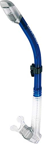 CRESSI Dry Snorkel Clear/Cobalt - Unisex Premium Trockenschnorchel für Tauchen/Apnoe/Schnorcheln, Transparent/Kobalt, Einheitsgröße