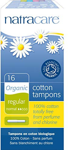 Natracare Applicator Tampons with Biodegradable Cardboard Applicator | Certified Organic Cotton| Regular Absorbency Pack of 16 x 1 | Toxin-Free, Plastic-Free