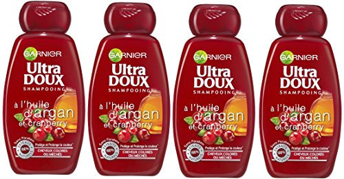 Garnier - ultra morbida Olio di Argan e Cranberry - Capelli tinti Shampoo - Set di 4