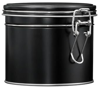 Bügelverschlußdose mini, Vorratsdose, 102x90 mm, rund, schwarz - Bremer Gewürzhandel