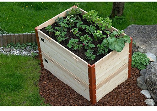 Schroth Home Großes Hochbeet und Blumenkübel aus Holz für Balkon und Garten