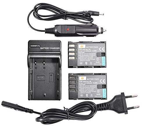 DSTE Lot de 2 Batteries et Double Chargeur Rapide USB Compatible avec Panasonic DMW-BLF19 DMW-BLF19E DMC-GH3 DMC-GH4 LUMIX G9 DC-G9 DC-G9GK-K LUMIX G9