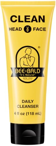 Bee Bald CLEAN Täglicher Reiniger - Erfrischender Gesichts- und Kopfreiniger für Männer und Frauen mit einer frischen Kribbelnden Sensation und dem beruhigenden Duft von Sauber, 4 FL. Oz