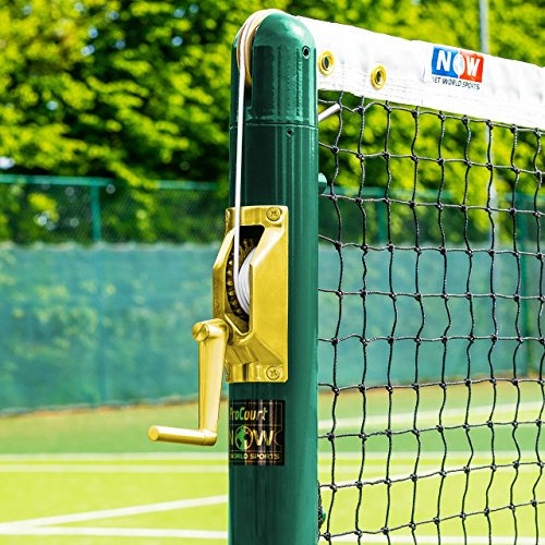 Vermont Runde Tennispfosten 76mm pulverbeschichteter Stahl Wimbledon Grün (Mit Bodenhülsen)