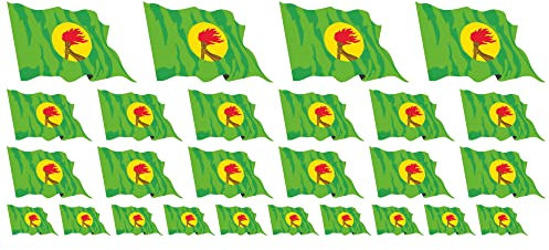 Set di mini bandiere - Confezione da 4 x 51 x 31 mm + 12 x 33 x 20 mm + 10 x 20 x 12 mm - Zaire - Bandiera - Stand per auto, ufficio, casa e scuola - Set di 26